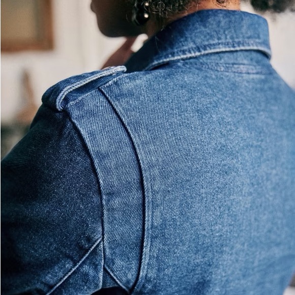 NWT - Sezane - Zig Jacket - Denim - FR 36 / US 4 - Picture 2 of 3